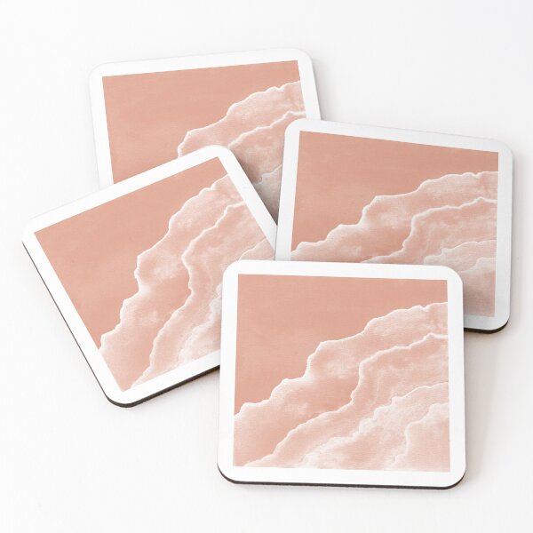 Item preview, Agate Tide Abstract Watercolor Painting - Coral + Snow designed and sold by Irene Estelle.