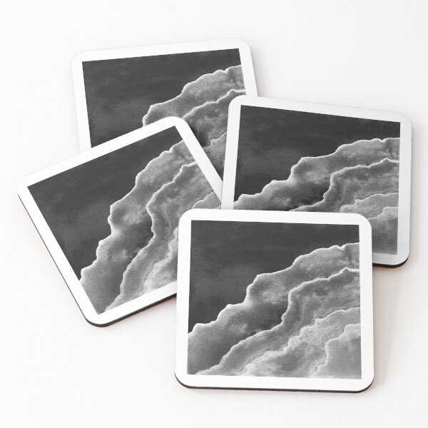 Item preview, Agate Tide Abstract Watercolor Painting - Coal + Snow designed and sold by Irene Estelle.