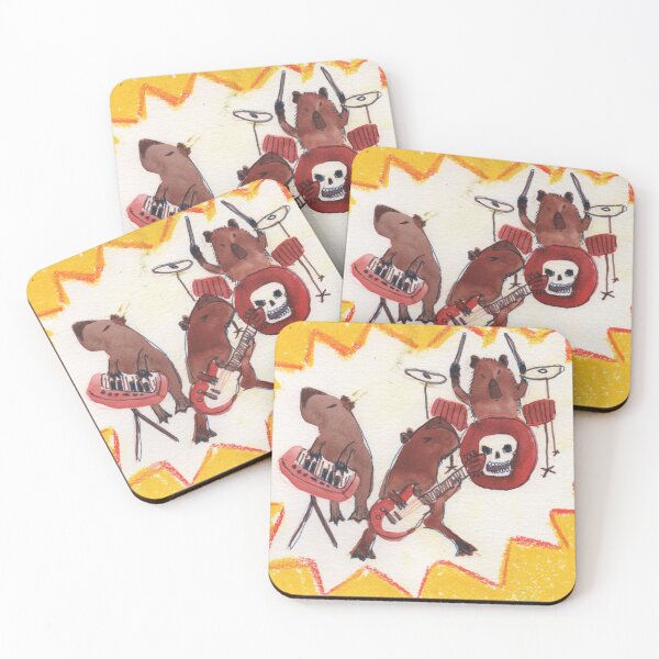 Item preview, capivaras' rock band designed and sold by guilhernunes.