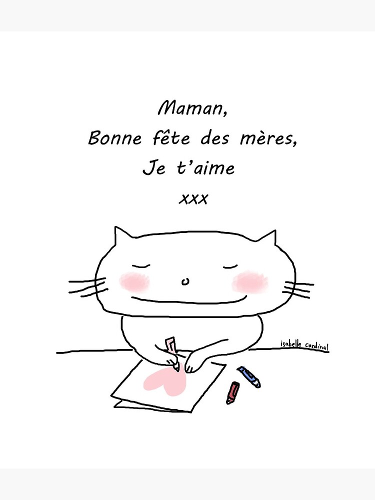 Maman Je T Aime Ooh La La French Doodles Greeting Card By Eyecreate Redbubble