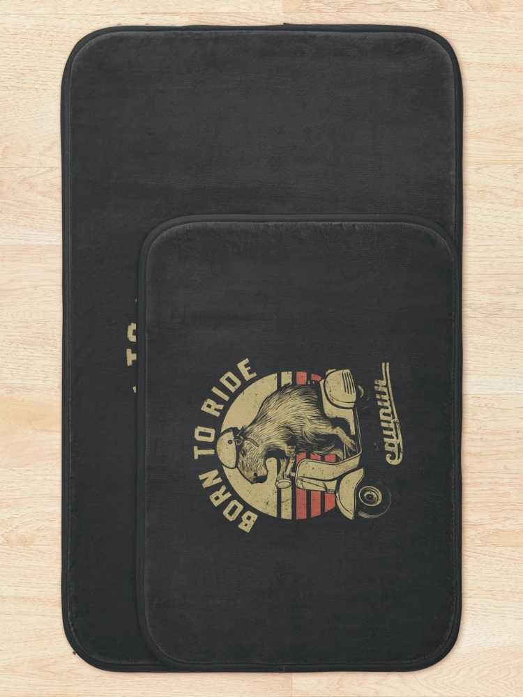Thumbnail 5 of 6, Bath Mat, Born To Ride designed and sold by SixElements.
