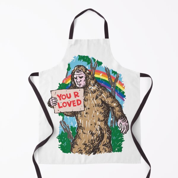 Item preview, Wholesome Bigfoot holding a you are loved sign designed and sold by PopcornpunkART.