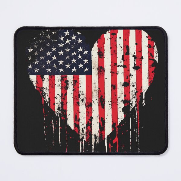 Item preview, American Flag Heart Shaped Bleeding designed and sold by harmonicllc.
