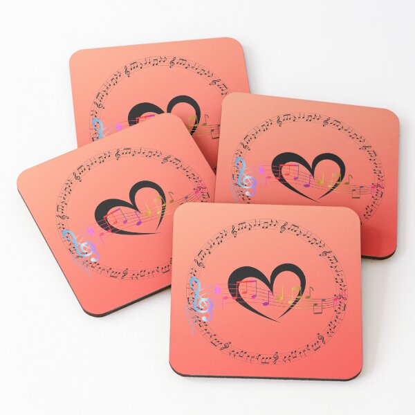 Item preview, Love Music All Around On Peach Gradient designed and sold by BrightrDayMusicArt.