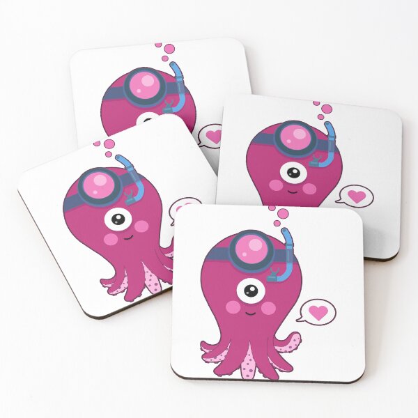 Item preview, Octopus Cartoon Character Wears Snorkel. designed and sold by alvariski.