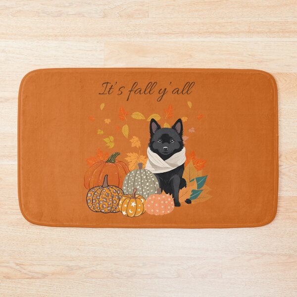 Item preview,  'It's Fall Y'all - Cozy Schipperke with Pumpkins and Leaves" designed and sold by GoodyPaws.