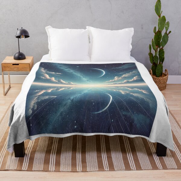 Item preview, Celestial Nightscape with Crescent Moon Reflection designed and sold by bietamatkhong.