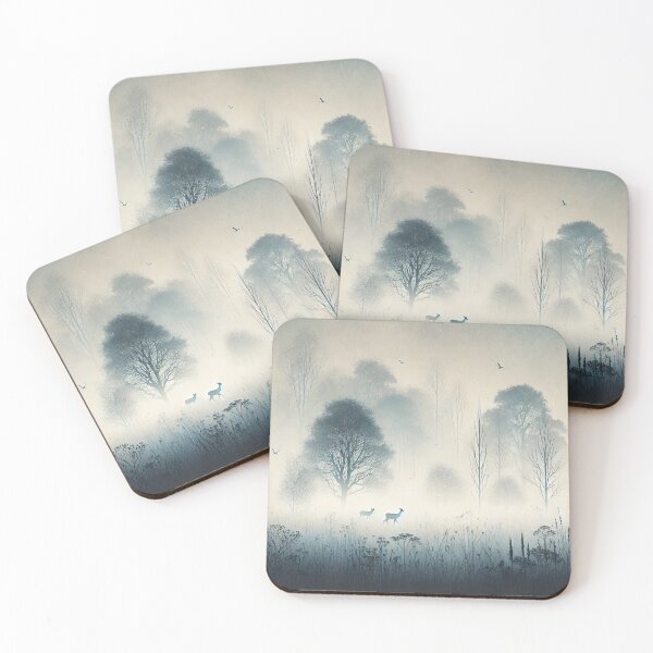 Item preview, Foggy Forest Scene with Deer in the Mist	 designed and sold by bietamatkhong.