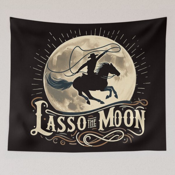 Item preview, Lasso the Moon Vintage Western Cowboy Silhouette designed and sold by GardenReign.