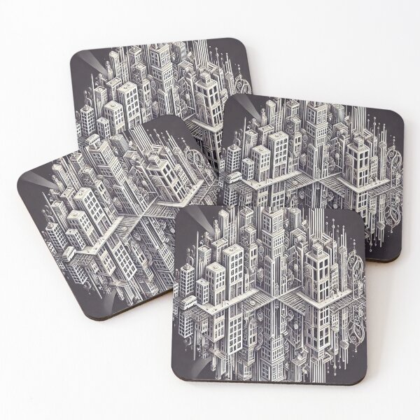 Item preview, Surreal Urban Landscape with Reflective Cityscape	 designed and sold by bietamatkhong.
