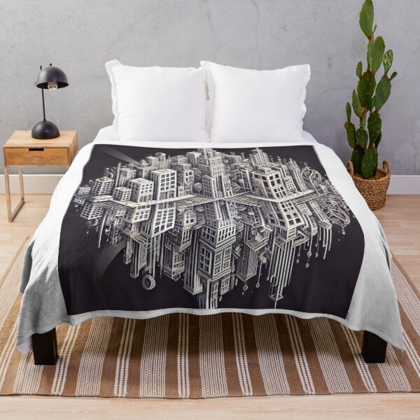 Item preview, Surreal Urban Landscape with Reflective Cityscape designed and sold by bietamatkhong.