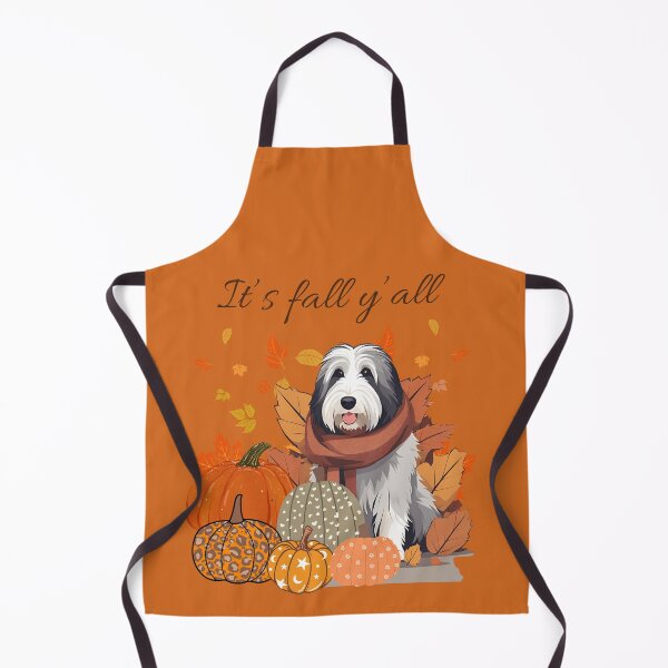 Item preview,  'It's Fall Y'all - Cozy Bearded Collie with Pumpkins and Leaves" designed and sold by GoodyPaws.