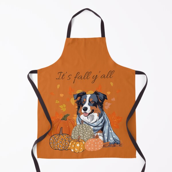 Item preview, Copy of 'It's Fall Y'all - Cozy Australian Shepherd with Pumpkins and Leaves" designed and sold by GoodyPaws.