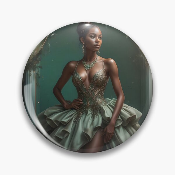 Item preview, Green Satin Couture AI Gown designed and sold by Fantasy-Fashion.