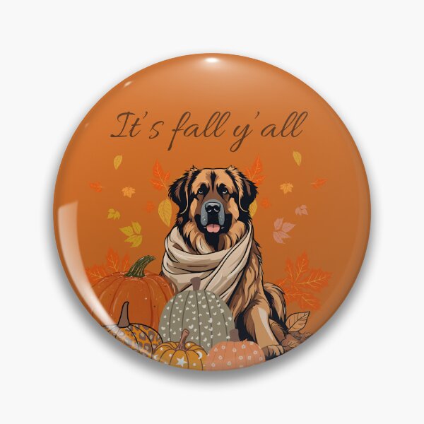 Item preview,  'It's Fall Y'all - Cozy Leonberger with Pumpkins and Leaves" designed and sold by GoodyPaws.