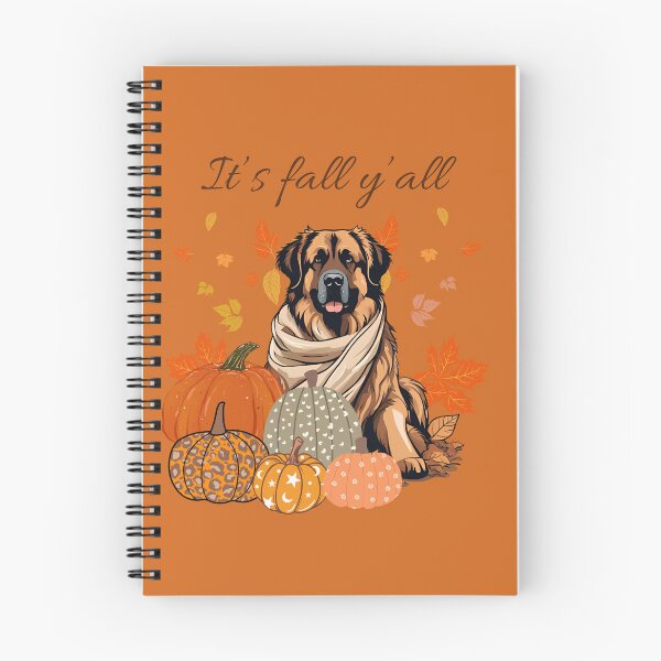 Item preview,  'It's Fall Y'all - Cozy Leonberger with Pumpkins and Leaves" designed and sold by GoodyPaws.