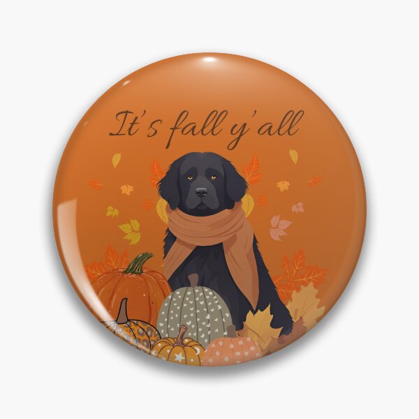 Item preview,  'It's Fall Y'all - Cozy Newfoundland with Pumpkins and Leaves" designed and sold by GoodyPaws.