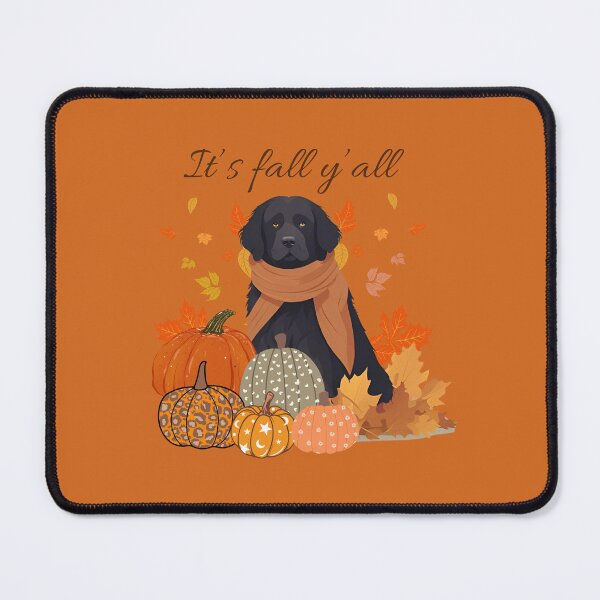 Item preview,  'It's Fall Y'all - Cozy Newfoundland with Pumpkins and Leaves" designed and sold by GoodyPaws.