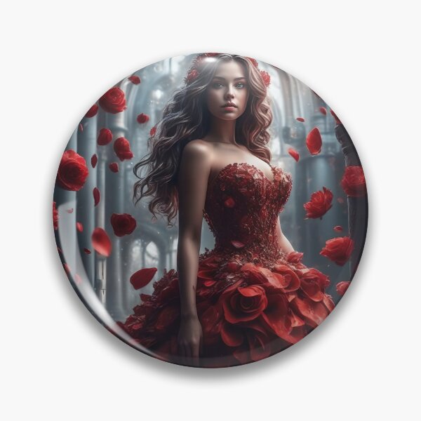 Artikelvorschau, Rotes AI-Blumenkleid entworfen und verkauft von Fantasy-Fashion.
