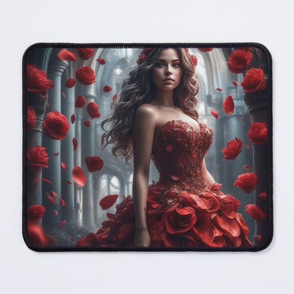 Item preview, Red AI Floral Gown designed and sold by Fantasy-Fashion.