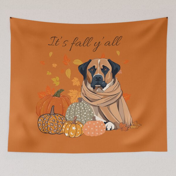 Item preview, Copy of 'It's Fall Y'all - Cozy Great Dane with Pumpkins and Leaves" designed and sold by GoodyPaws.