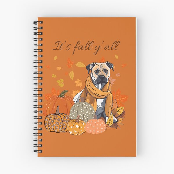 Artikelvorschau, „Es ist Herbst, ihr alle – Gemütlicher Cão Fila de São Miguel mit Kürbissen und Blättern“ entworfen und verkauft von GoodyPaws.