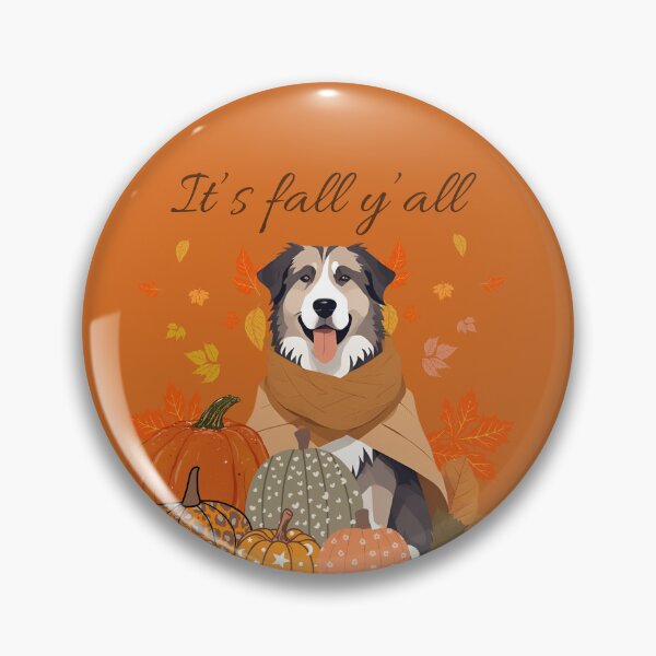 Item preview,  'It's Fall Y'all - Caucasian Shepherd with Pumpkins and Leaves" designed and sold by GoodyPaws.