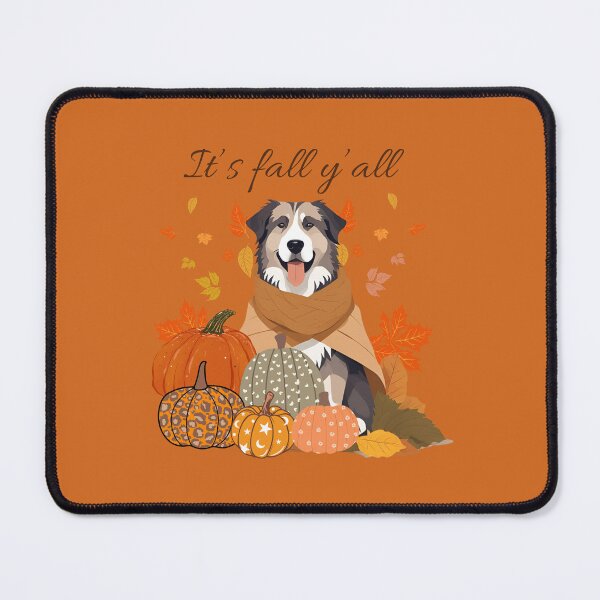 Item preview, 'It's Fall Y'all - Caucasian Shepherd with Pumpkins and Leaves" designed and sold by GoodyPaws.