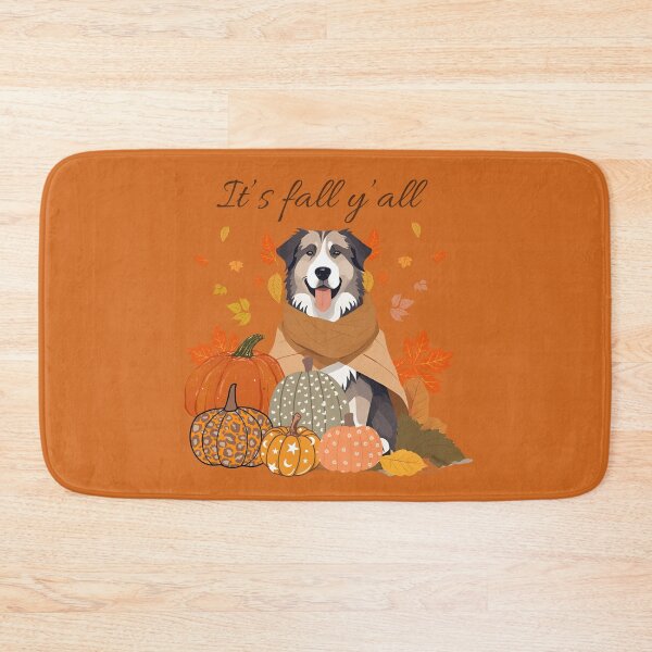 Item preview,  'It's Fall Y'all - Caucasian Shepherd with Pumpkins and Leaves" designed and sold by GoodyPaws.