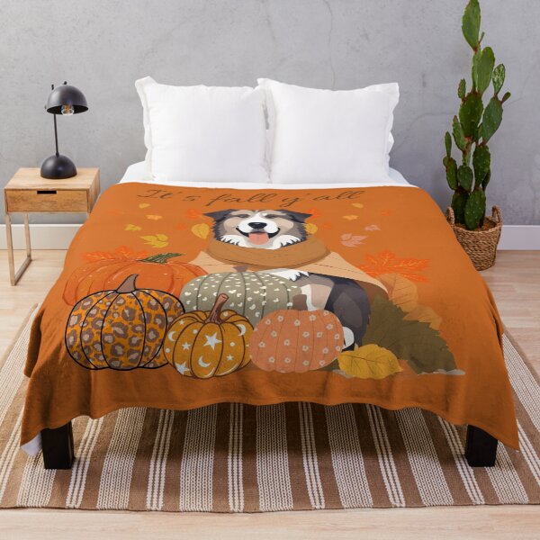 Item preview,  'It's Fall Y'all - Caucasian Shepherd with Pumpkins and Leaves" designed and sold by GoodyPaws.