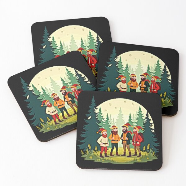 Item preview, Bearded Men with Santa Hats in Forest designed and sold by artwaves.