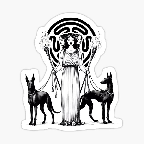 Item preview, Hecate (or Hekate) Goddess of Magic with Torches & Hounds designed and sold by tracydixon.