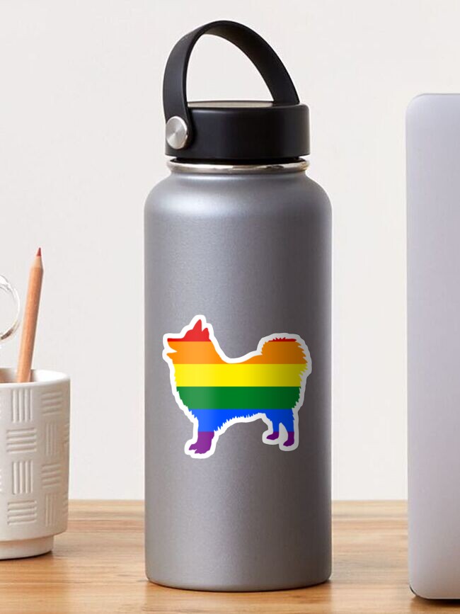 Gay Dad Gay Mom German Spitz Rainbow Flag Sticker By Kentuckygirltee Redbubble