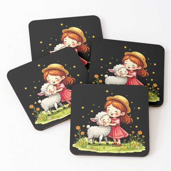 Item preview, Girl Hugging a Cute Sheep designed and sold by artwaves.