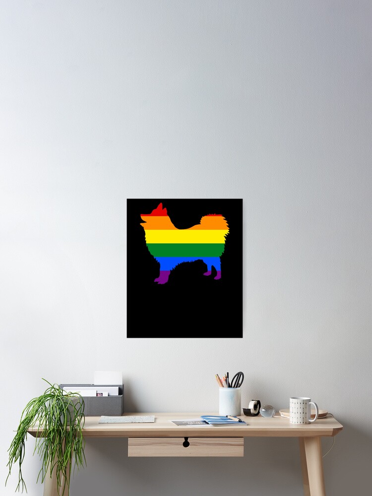 Gay Dad Gay Mom German Spitz Rainbow Flag Poster By Kentuckygirltee Redbubble