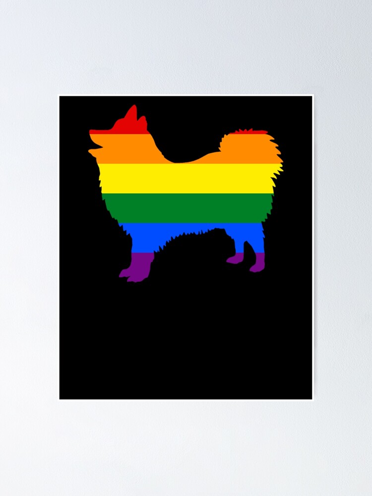 Gay Dad Gay Mom German Spitz Rainbow Flag Poster By Kentuckygirltee Redbubble