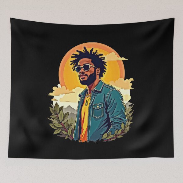 Item preview, Stylish Man in Sunglasses with Sunset designed and sold by artwaves.
