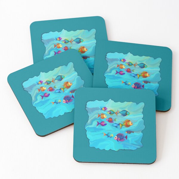 Item preview, Boho Fish Bohemian Style Colorful Fish in Turquoise Water designed and sold by Beachy.