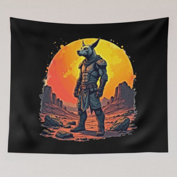 Item preview, Anthropomorphic Warrior Canine in Alien Desert designed and sold by artwaves.