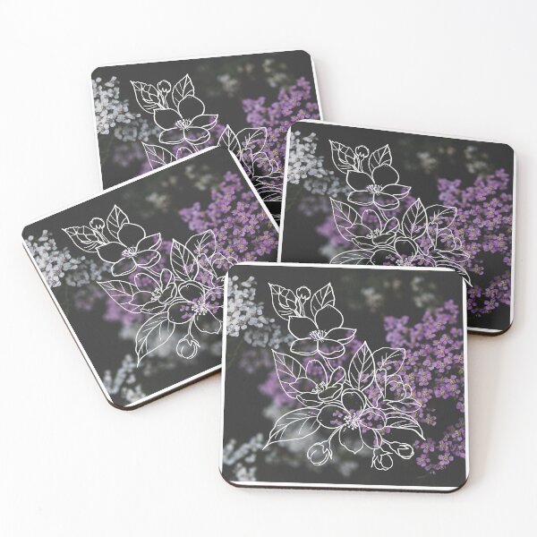 Item preview, Purple and White Flower Common Yarrow Dark Botanical designed and sold by WildWoodlandWitch.