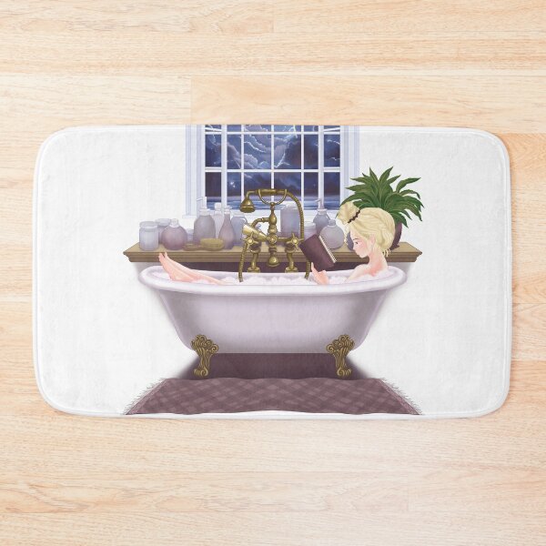 Item preview, Watercolor art bath girl  designed and sold by MariaPencilArt.
