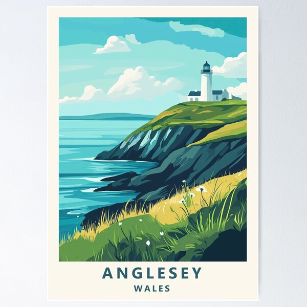 Item preview, Anglesey, Wales travel poster designed and sold by JJAArt.