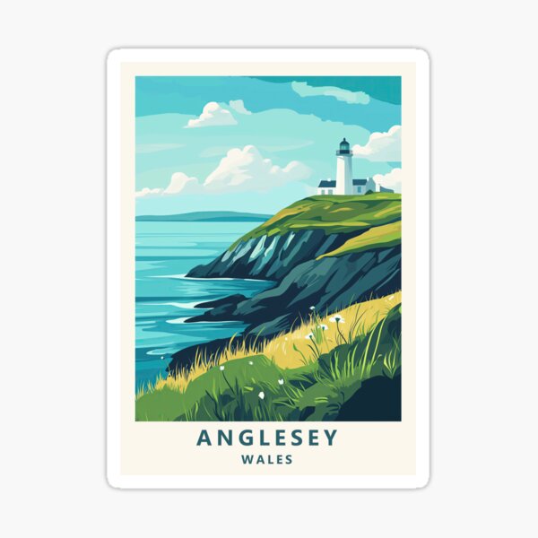 Item preview, Anglesey, Wales travel poster designed and sold by JJAArt.