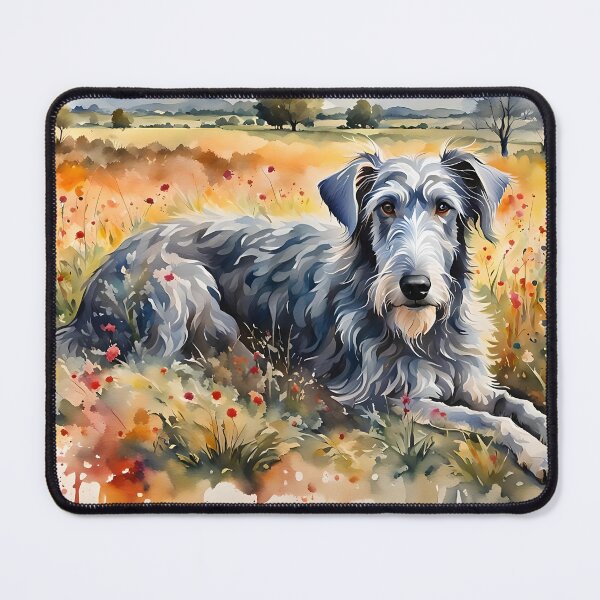Deerhound - Modern Watercolour-style Dog Breed Pet Portrait Mouse Pad