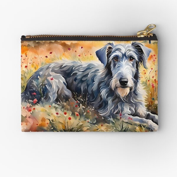 Deerhound - Modern Watercolour-style Dog Breed Pet Portrait Zipper Pouch