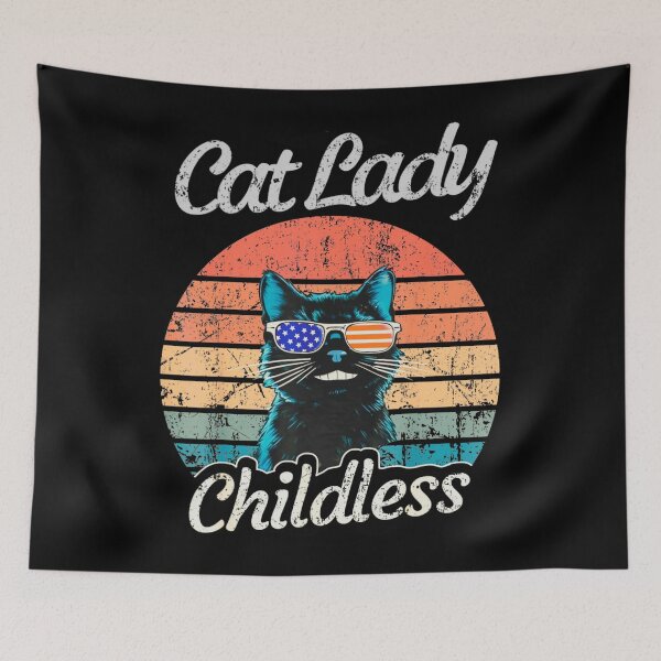 Item preview, this childless cat lady is voting kamala harris 2024 designed and sold by Coussahi.