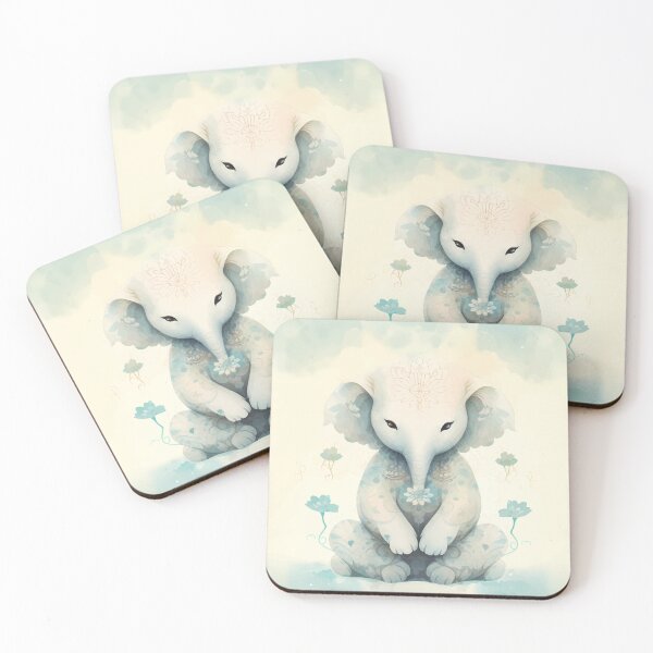 Item preview, Meditating elephant Japanese zen art design designed and sold by CroesCreations.