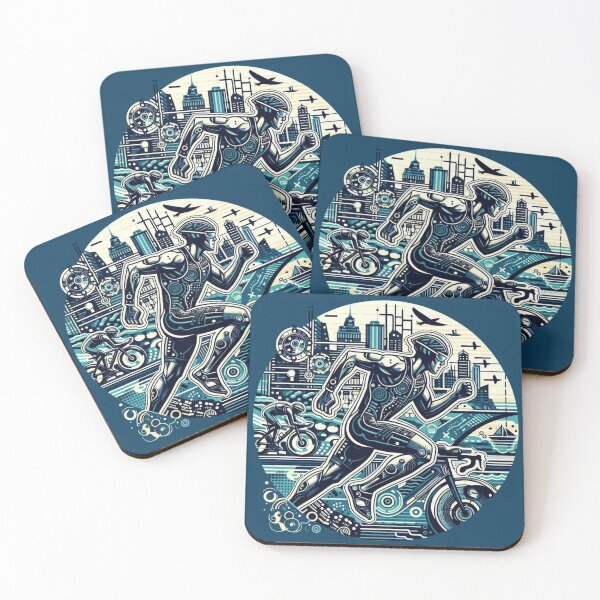 Item preview, Blue Awesome Triathlon in the Modern City designed and sold by autumnchu.