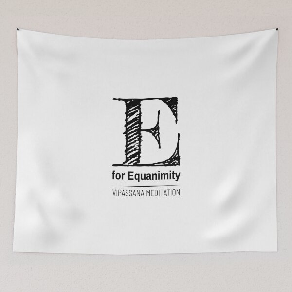 Item preview, E for Equanimity Typography Vipassana Meditation designed and sold by GraTEEtude.