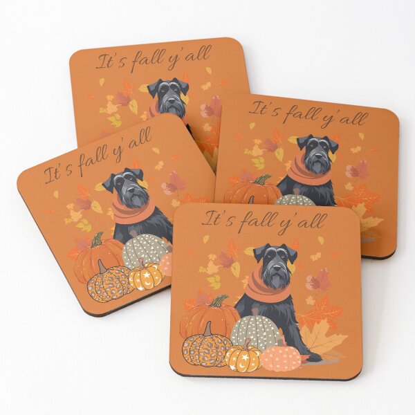 Item preview,  'It's Fall Y'all - Giant Schnauzer with Pumpkins and Leaves" designed and sold by GoodyPaws.